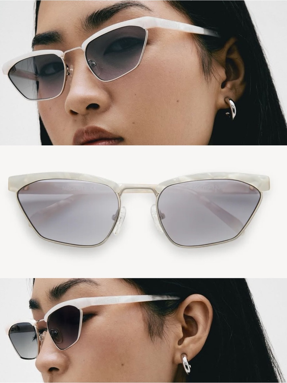 MACHETE Francoise Sunglasses in White Shell NEW IN BOX NIB NWT